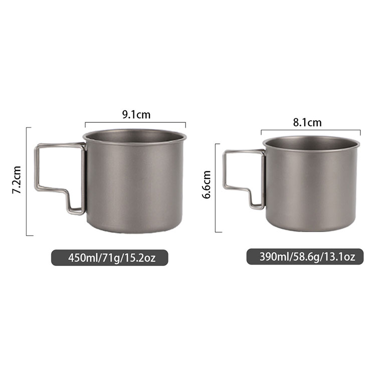 Outdoor Portable Titanium Alloy Water Cup with Handle