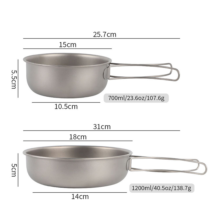 Outdoor Pure Titanium Foldable Frying Pan